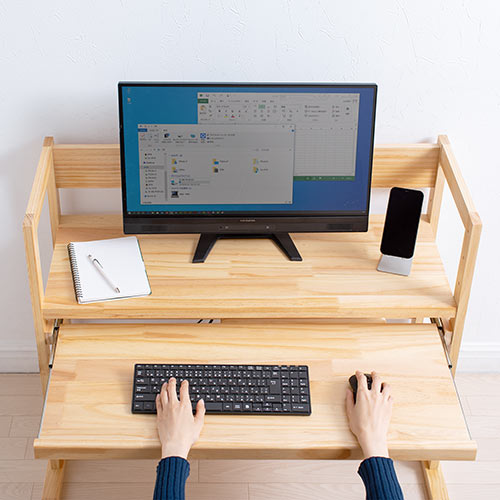 ローデスク パソコンラック 天然木ラック パソコンラック パソコン