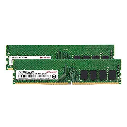 デスクトップ用メモリ Transcend 8GB 2枚セット DDR4 3200 U-DIMM 1Rx8