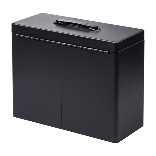 セキュリティボックス（A4ファイル対応・スチール・鍵付き・ブラック