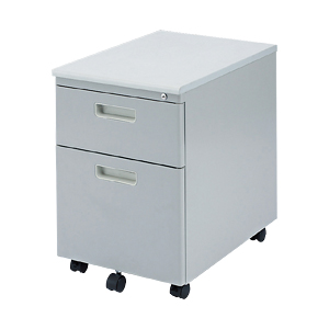 デスク ワゴン（鍵付き・2段・スチール・キャスター付き・オフィス