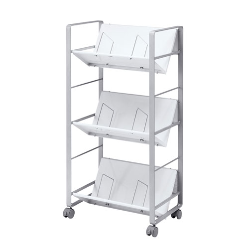 ファイルワゴン（3段・PCワゴン・PCラック・斜め・キャスター・A4