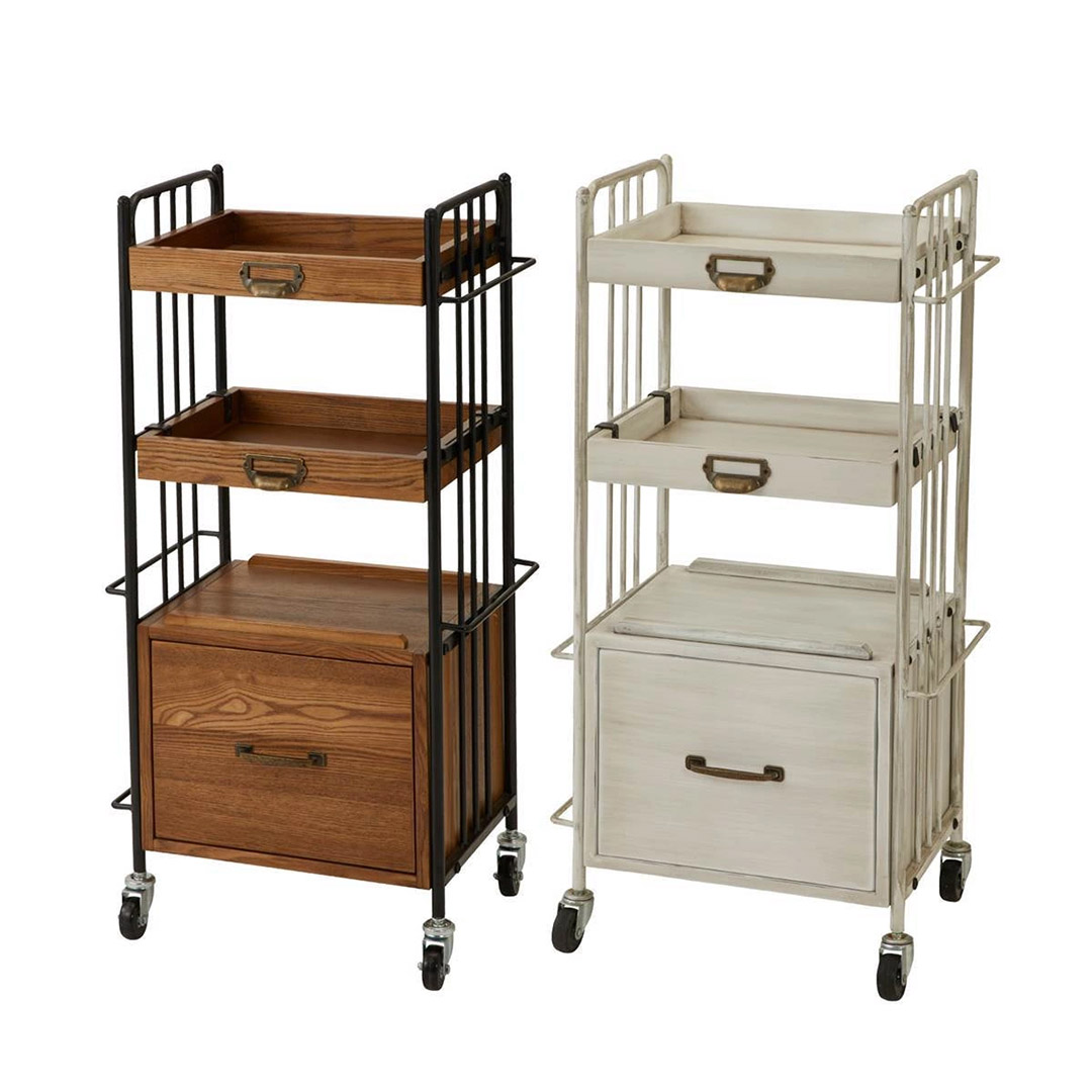 シャビーシック】アンティーク木製ワゴン ディアンType BOX