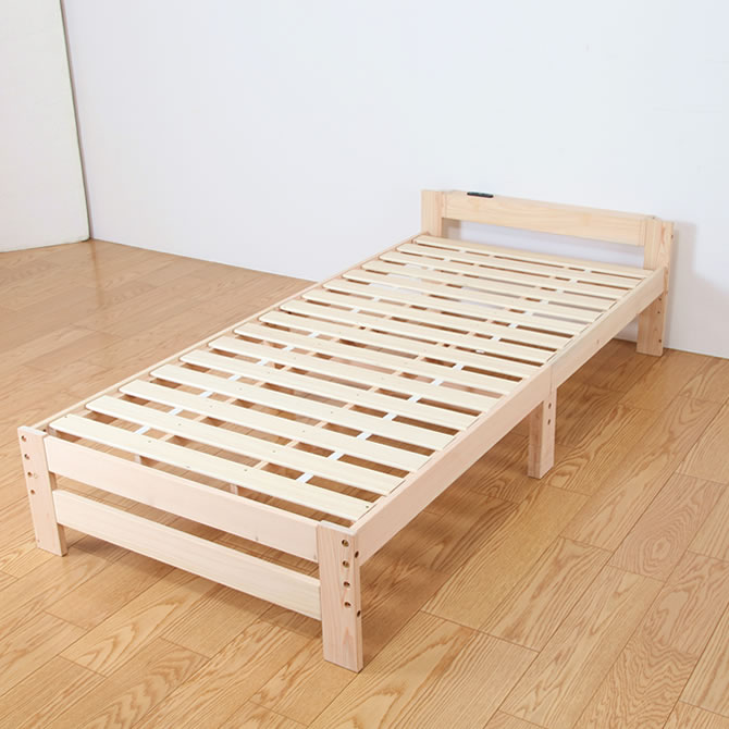 すのこベッド シングル 高さ3段階調整 国産ひのき使用 天然木製 高さ