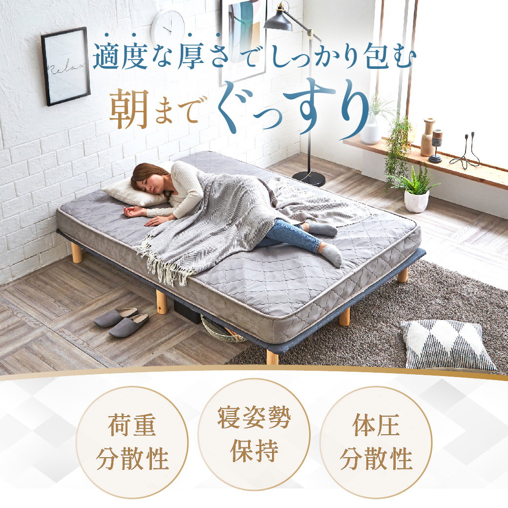 ネルコZポケットコイルマットレス 厚さ15cm【セミダブルロング】 120