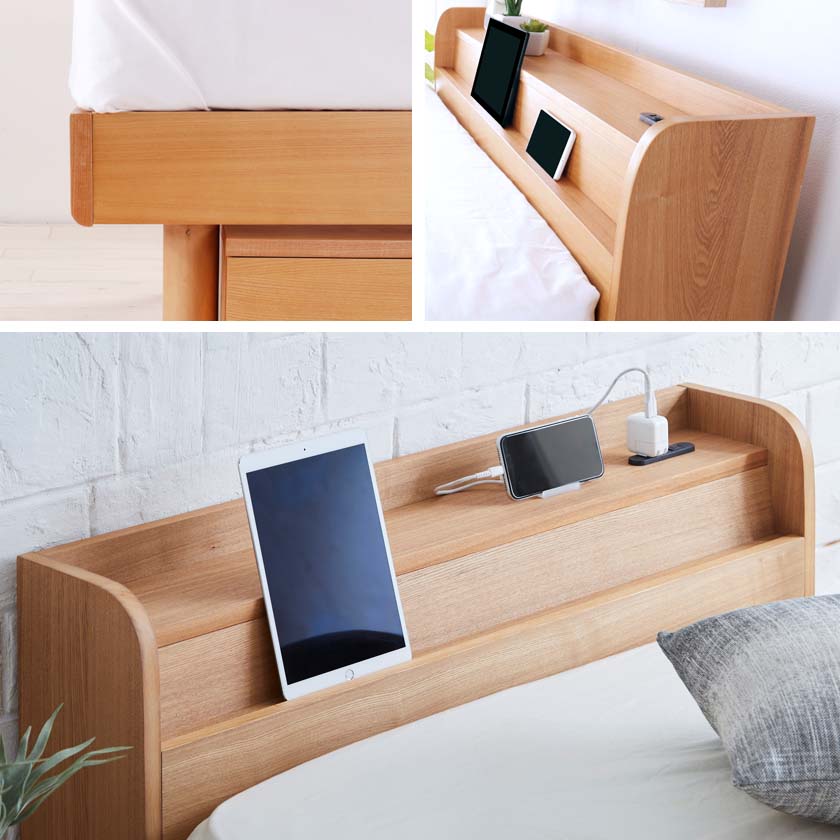 ポイント10倍】ダブルベッド すのこベッド 三つ折りマットレス付