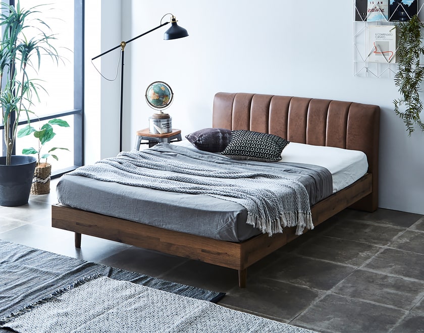 ポイント10倍】イヴェール ファブリックレザーベッド クイーン 厚さ