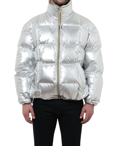 Diesel Men's Wolf Metallic Puffer Jacket In Silver | ModeSens