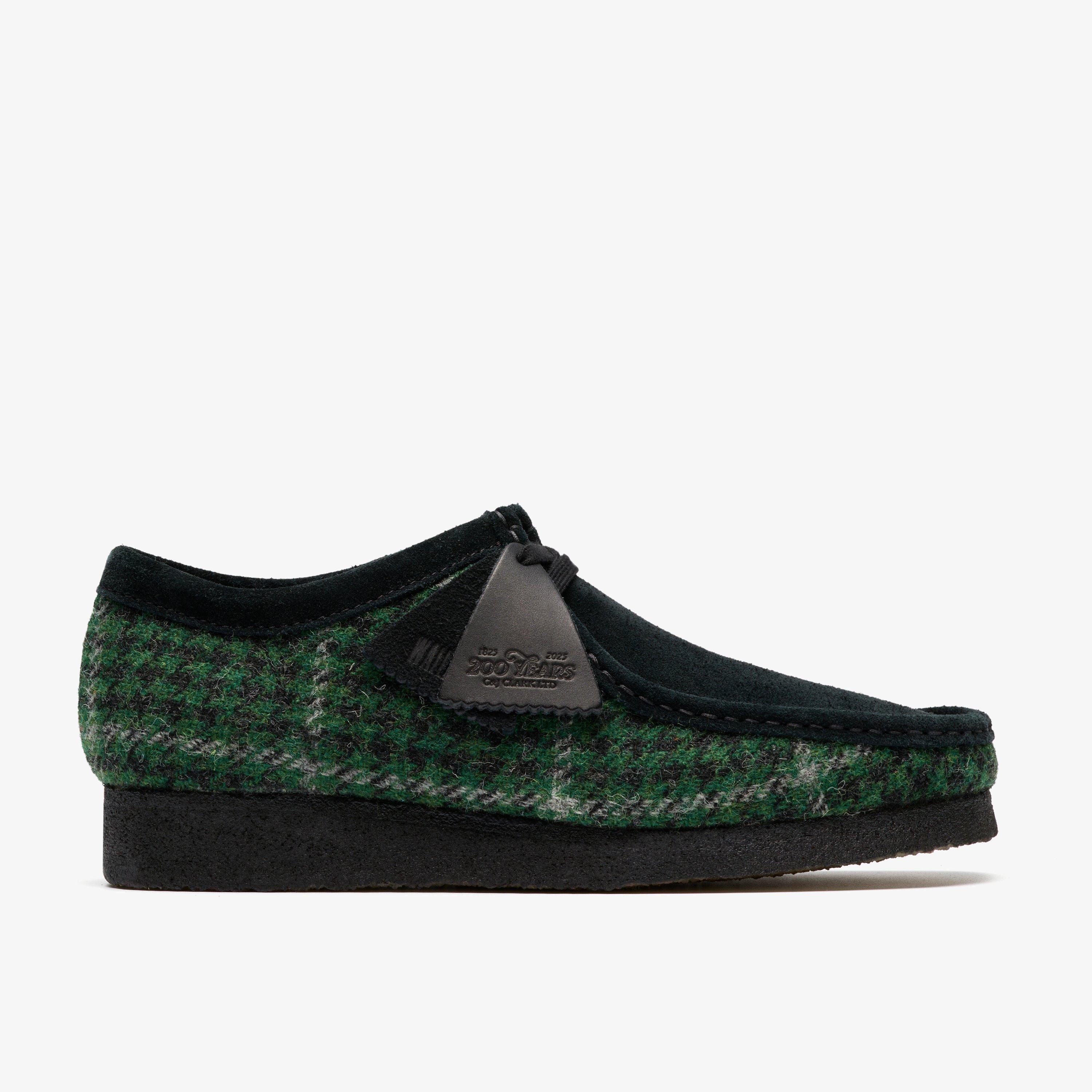 Mens Green Tweed Combination Wallabees | Clarks