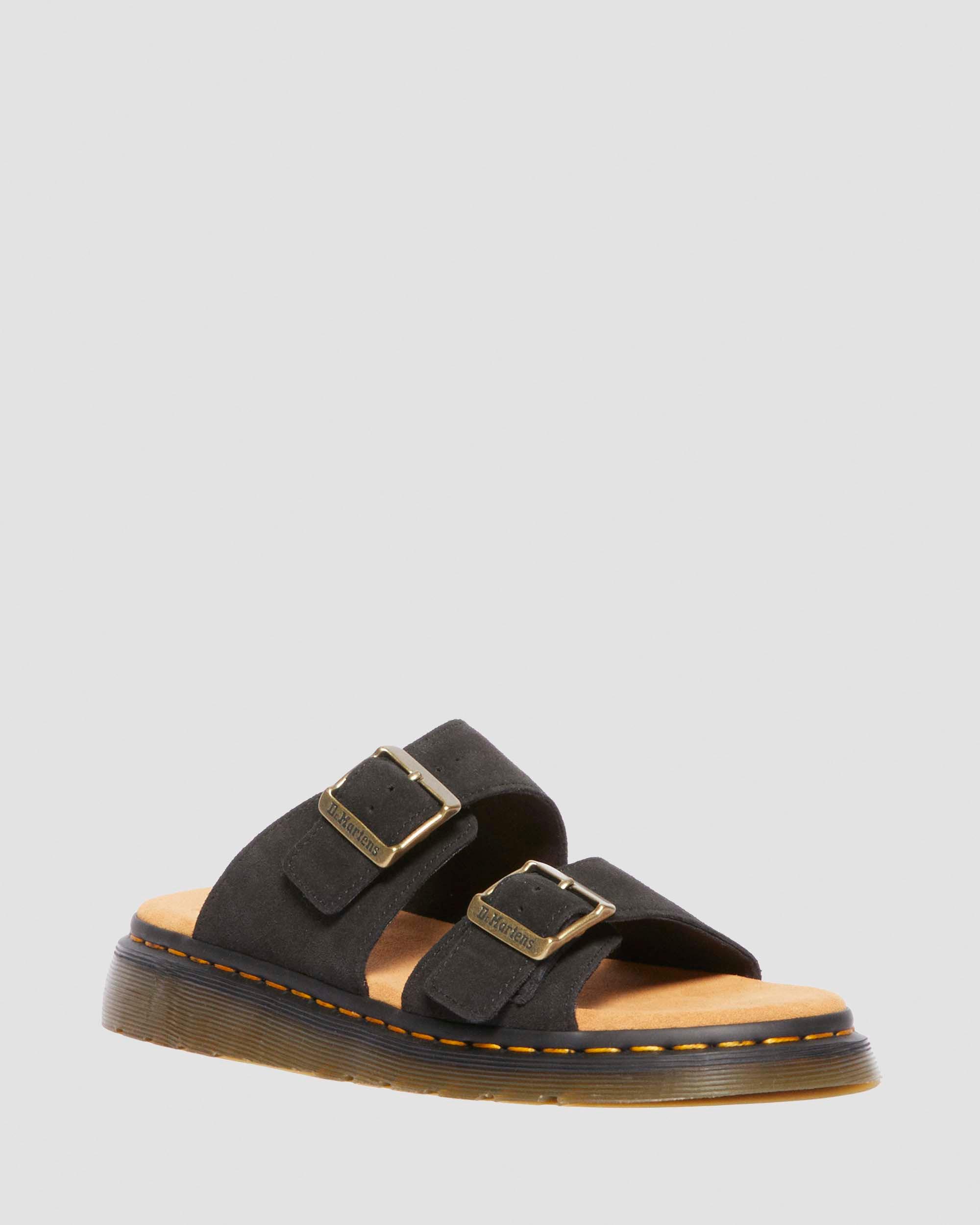 Josef Suede slide sandals in Black | Dr. Martens