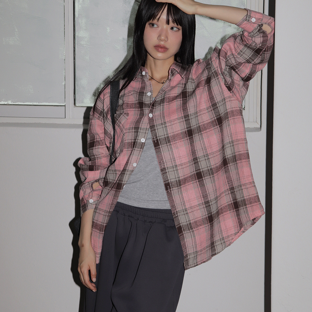 ピンクチェックシャツ | ファッション通販サイト NUGU