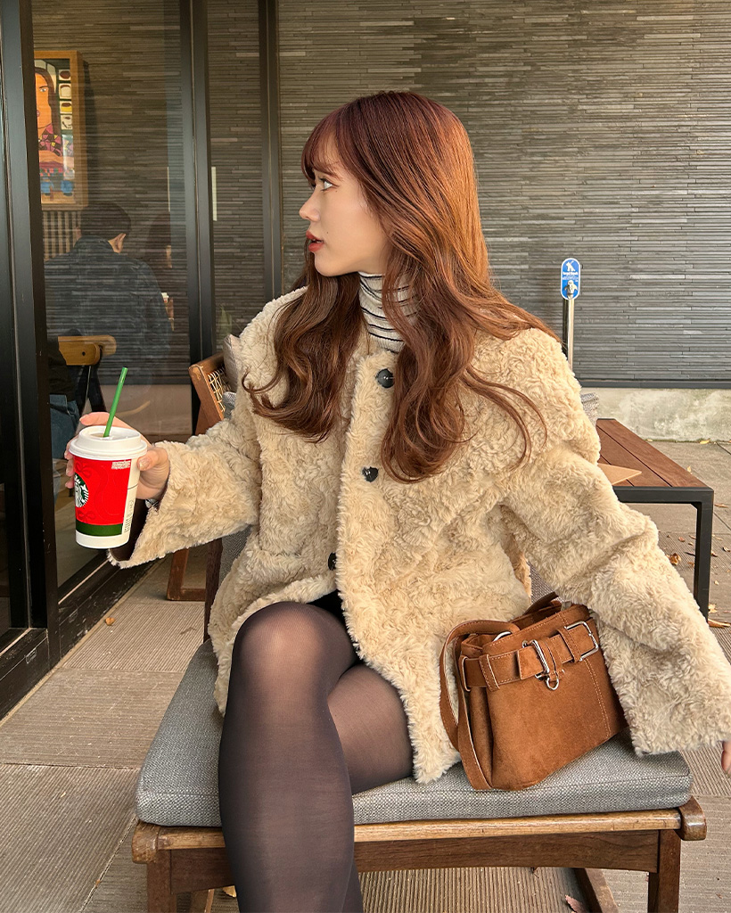 オーバーフィットハーフファーコート | ファッション通販サイト NUGU