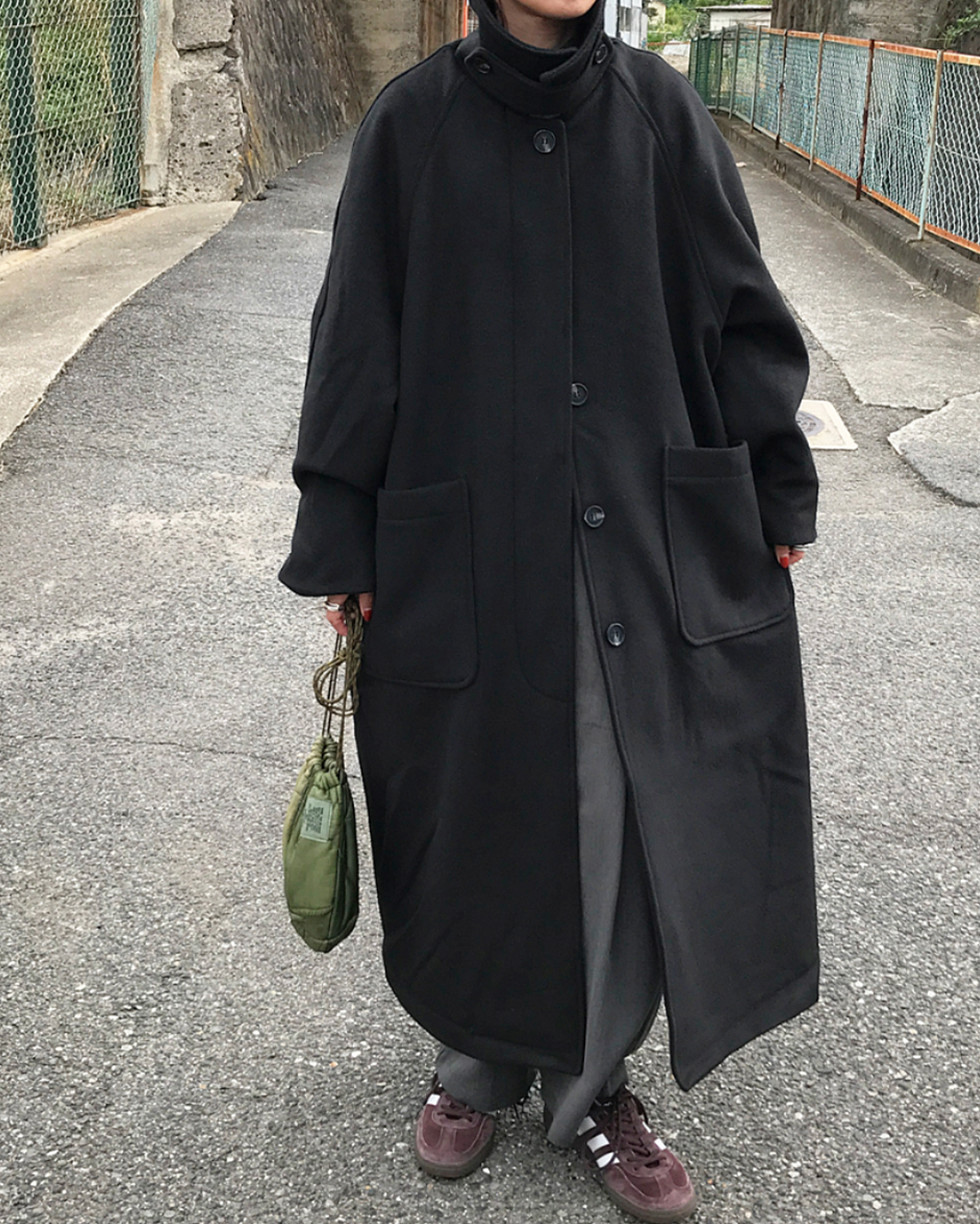 2回再販](ORIGINAL) ラグランシングルロングコート | ファッション通販