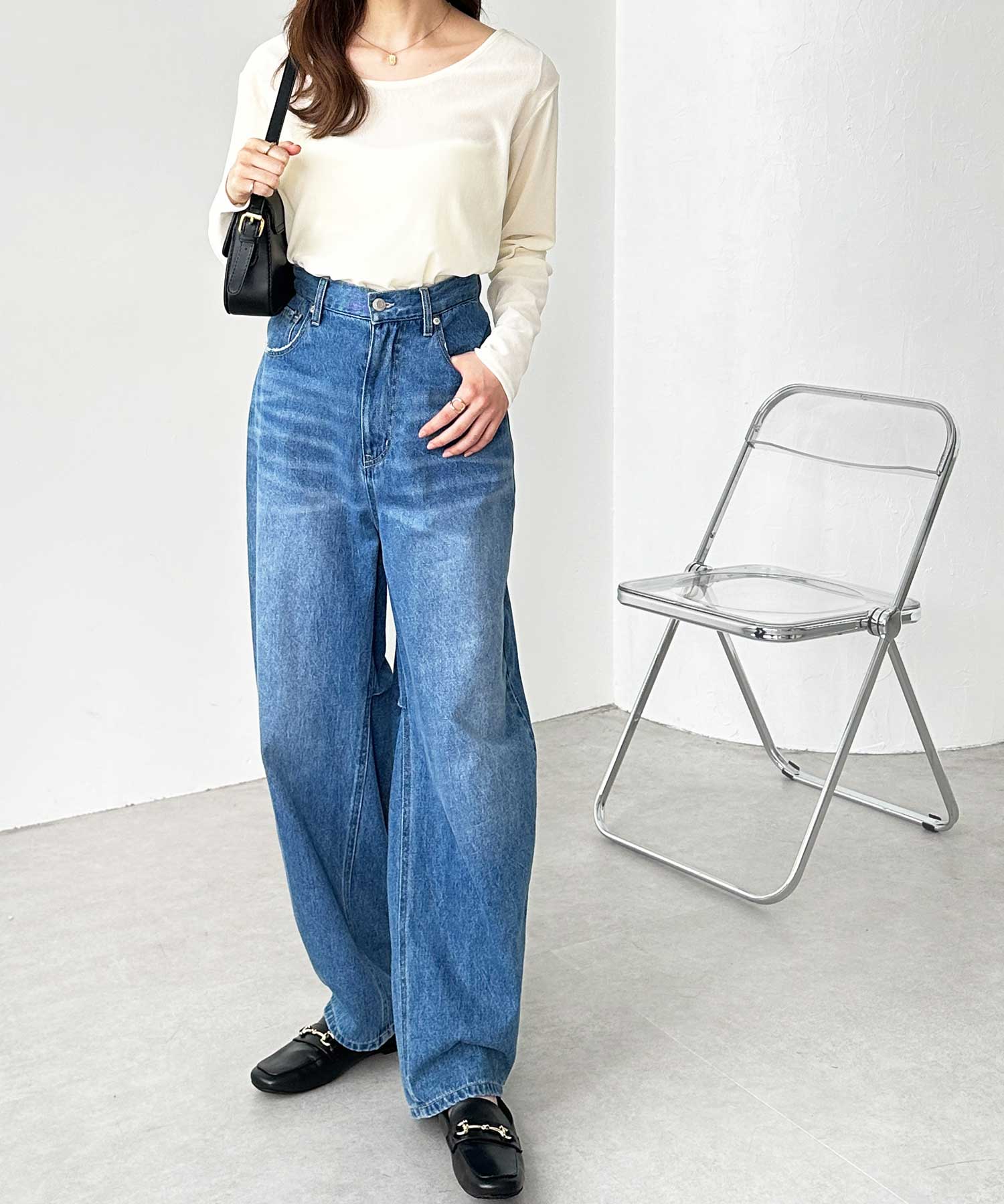 美脚魅せバレルレッグカーブデニムパンツ | ファッション通販サイト NUGU