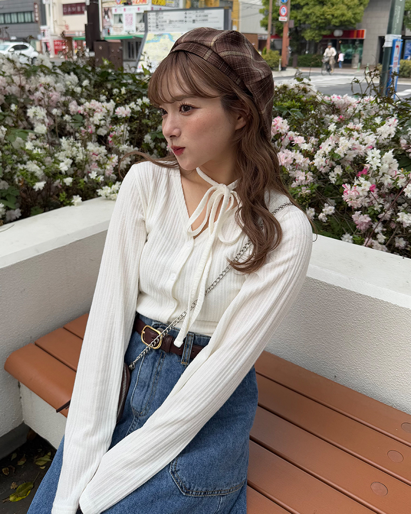 タイセットVネックリブカーディガン | ファッション通販サイト NUGU