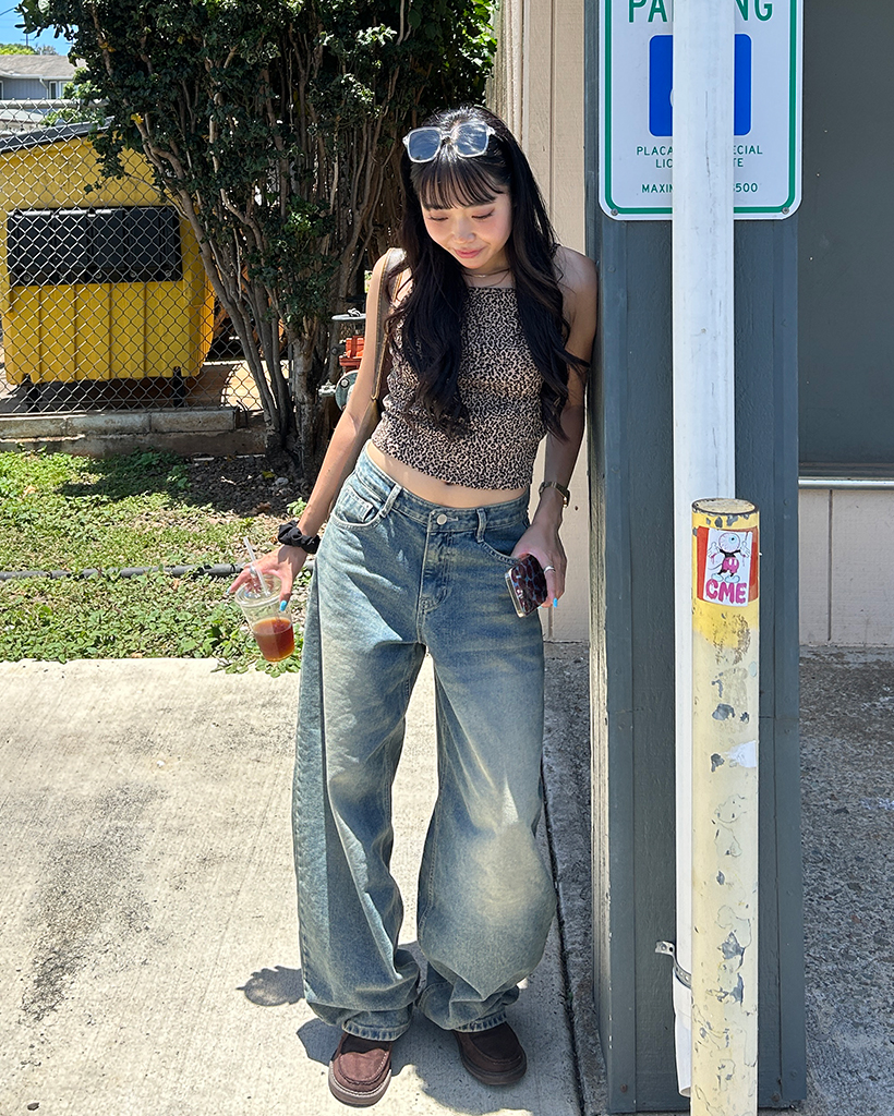 レオパードセミクロップドキャミソール | ファッション通販サイト NUGU