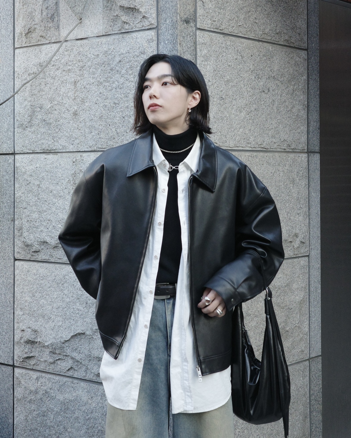 ユニセックス）レザーベーシックジャケット | ファッション通販サイト NUGU