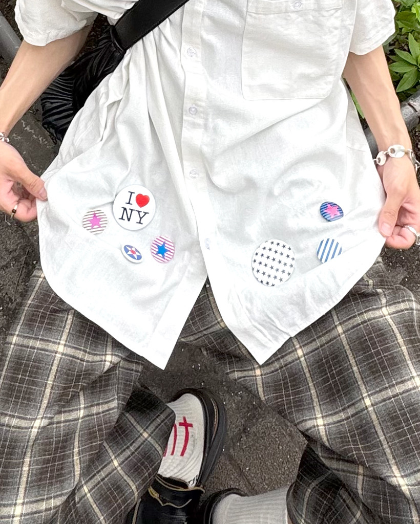 ボーダーディテール缶バッジ | ファッション通販サイト NUGU