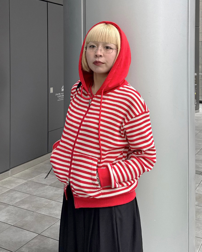 2WAYボーダーフードジップアップ | ファッション通販サイト NUGU