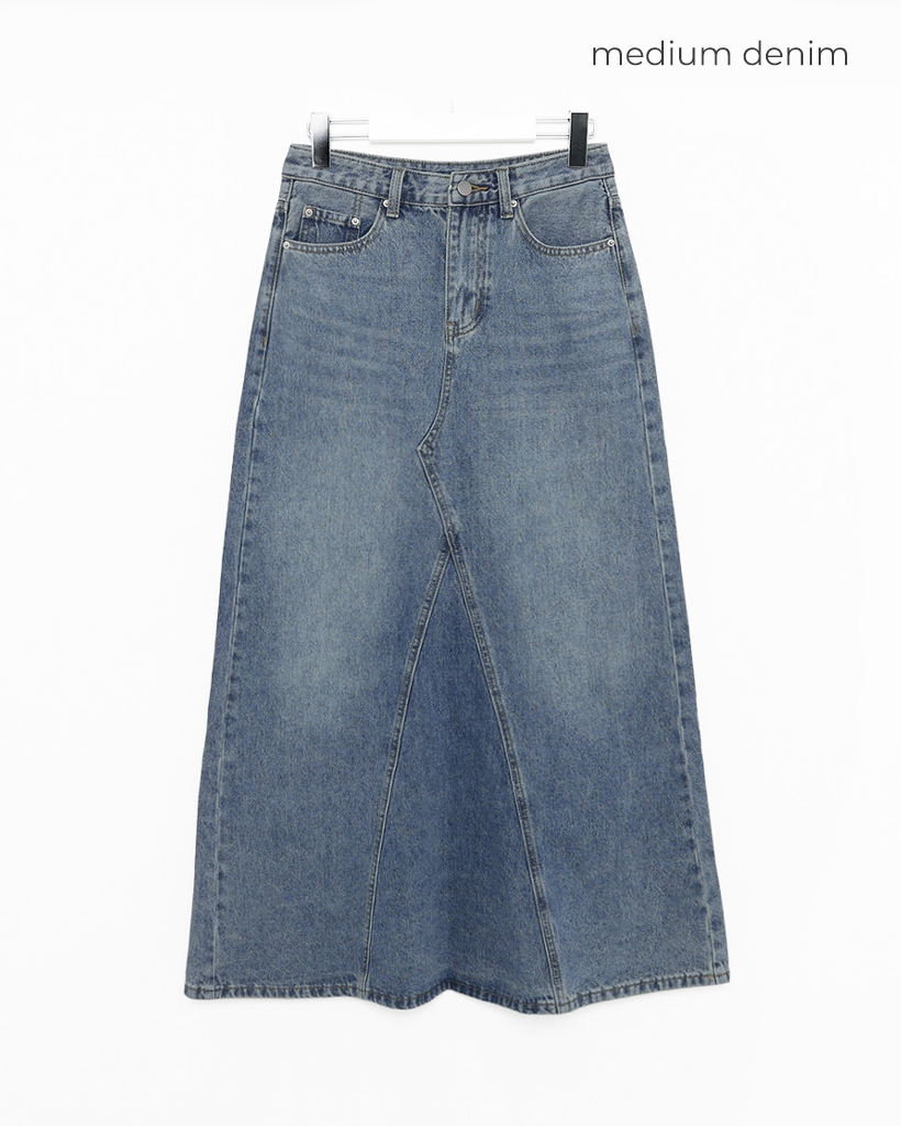 累計販売1,000本]マキシスリットデニムロングスカート | ファッション