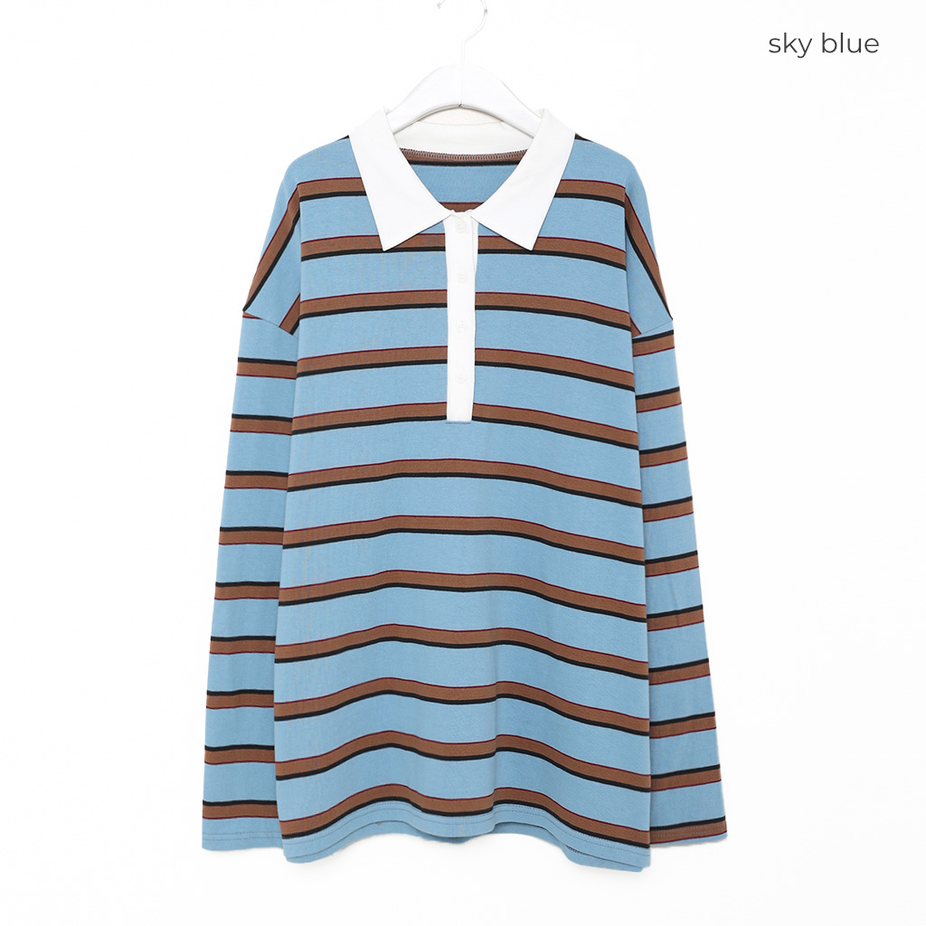 ボーダーカラーロンT | ファッション通販サイト NUGU