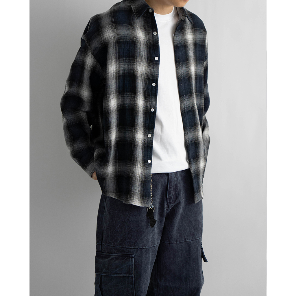 2color]オーバーサイズチェックフランネルシャツ | ファッション通販