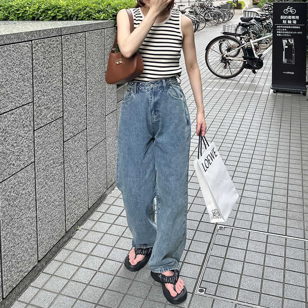 バックルウエストデニムパンツ | ファッション通販サイト NUGU