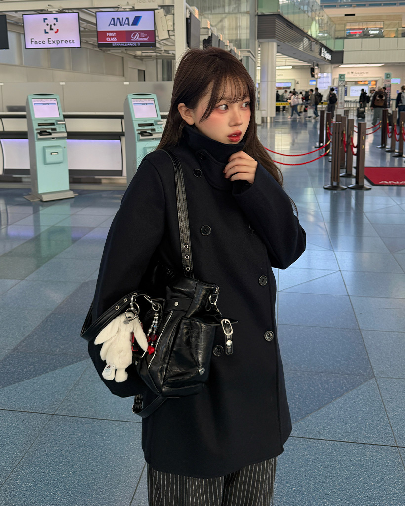 ウールブークレハーフコート(2color) | ファッション通販サイト NUGU