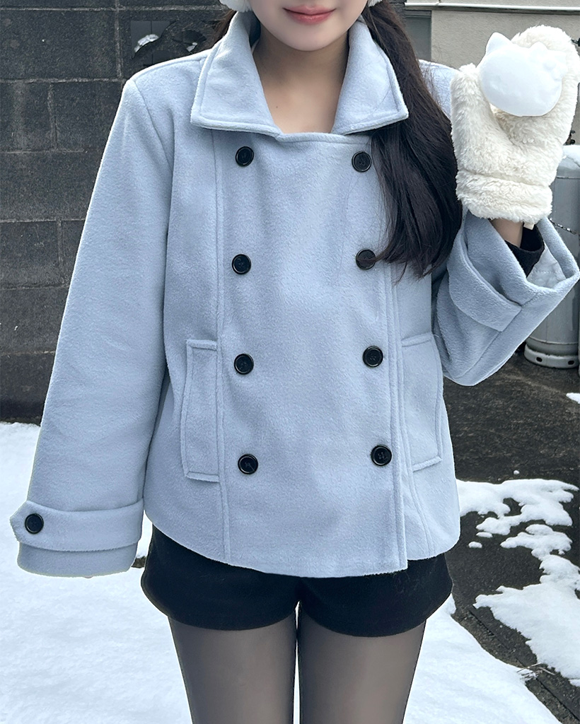 ウールブークレハーフコート(2color) | ファッション通販サイト NUGU