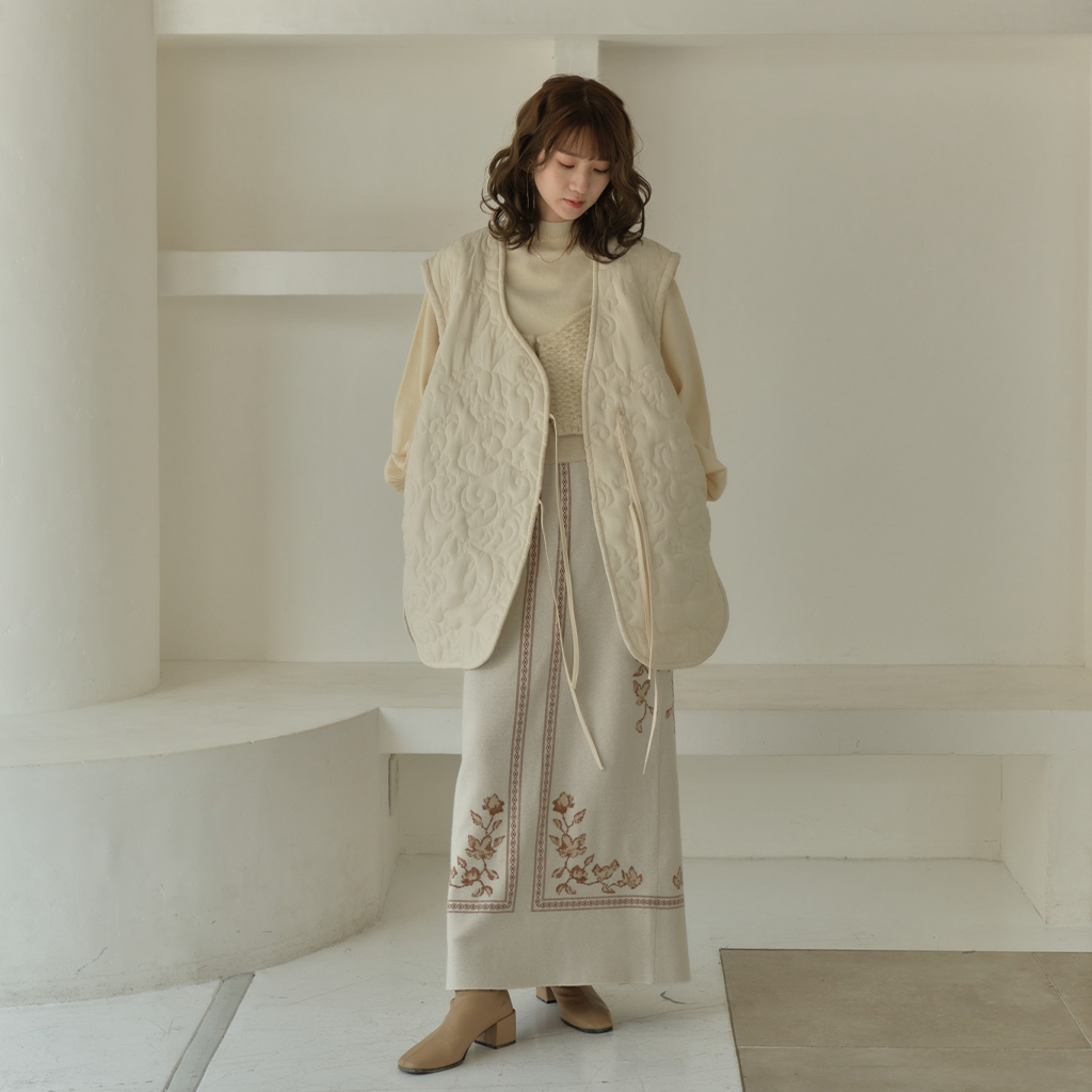 leaf pattern 2way quilting coat | ファッション通販サイト NUGU