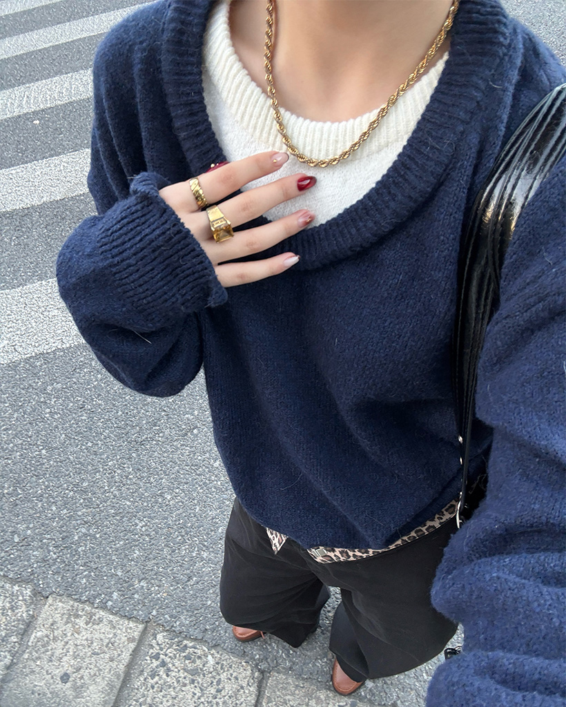 ツートンレイヤードニット | ファッション通販サイト NUGU