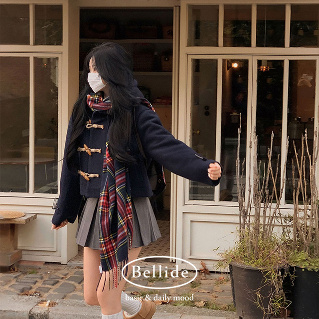 ORIGINAL) フード付き、ショートダッフルコート | ファッション通販