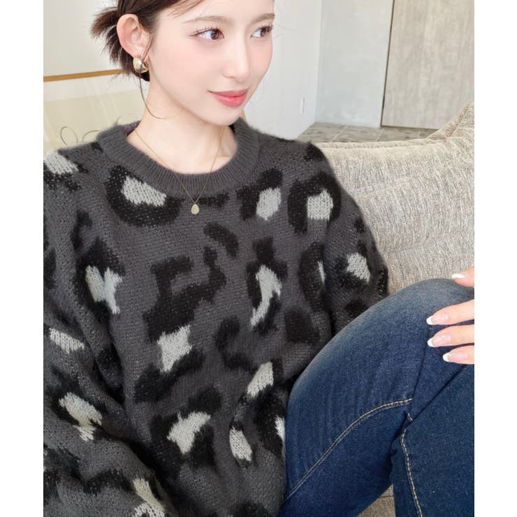 美品✨️マックスアンドコー 2022年 モヘア混 レオパード柄 ニット S~M