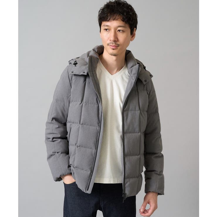 ダウン混率90%】デタッチャブルフードストレッチダウンブルゾン【軽量