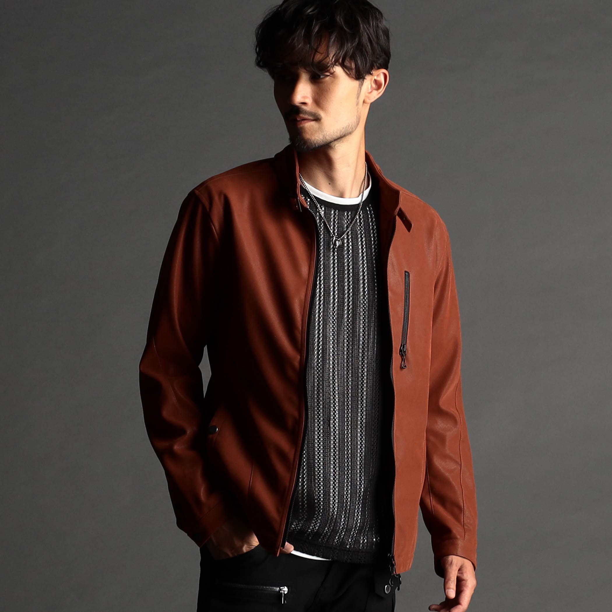 フロッキージャージ レザーライクライダース[品番：NICW0005839