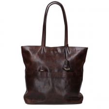 大阪心斎橋店にて、アニアリの牛革、ダークブラウン、シンプルトート