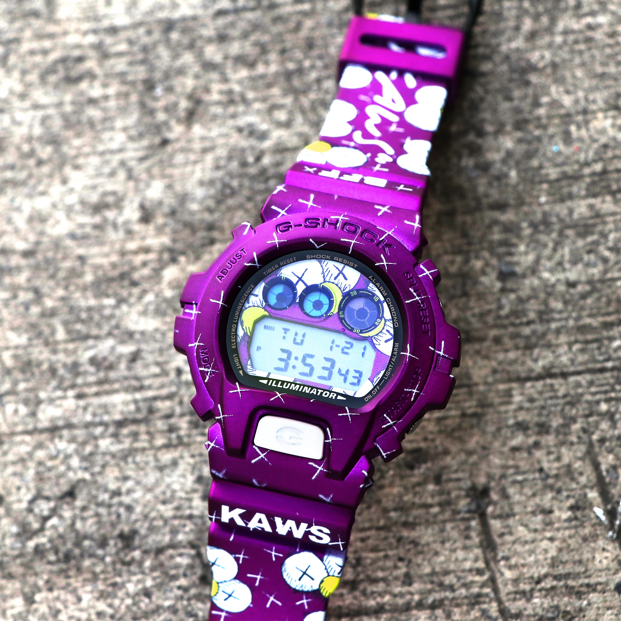 G-Shock DW-6900 Kaws BFF Purple Satin Custom Design Watch – Custom