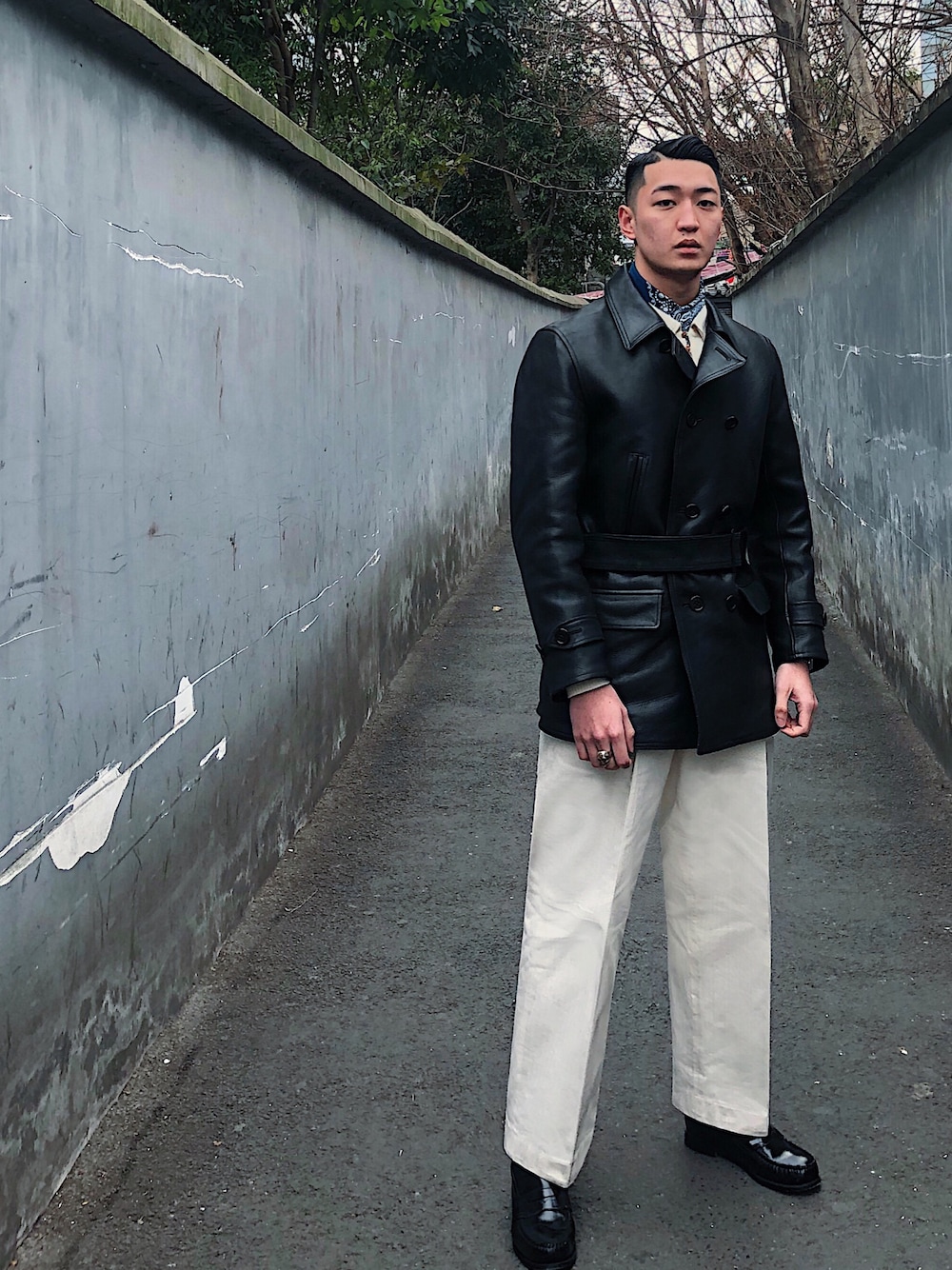 At Last&Coのライダースジャケットを使ったメンズ人気ファッション