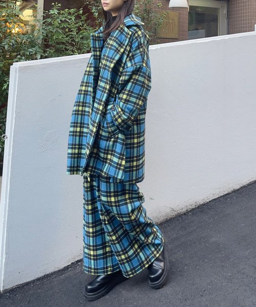 オーバーサイズチェックコート moyan ecri | モヤンエクリ | ブレザー