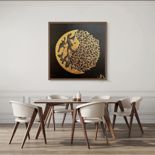 lovepipipi｜黒と金のテクスチャーアート2枚組｜絵画・現代アート