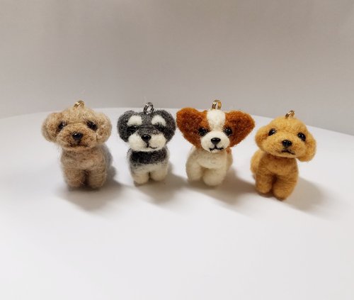 羊毛フェルトキーホルダー ハンドメイド 犬 トイプードル オーダー