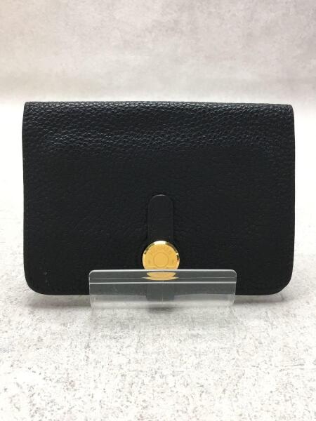HERMES ドゴン コンパクト ブラック 二つ折り財布 □H刻印 S115416294