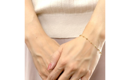 18金 ブレスレット 18cm レディース k18 スライド式 カットボール