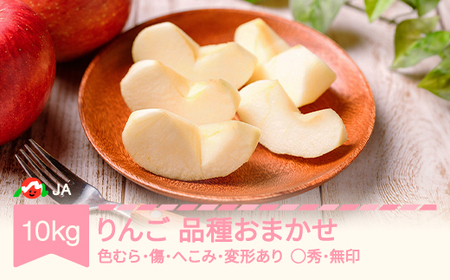 先行予約】りんご 品種おまかせ 10kg 色むら 傷あり へこみ 変形 ◯秀