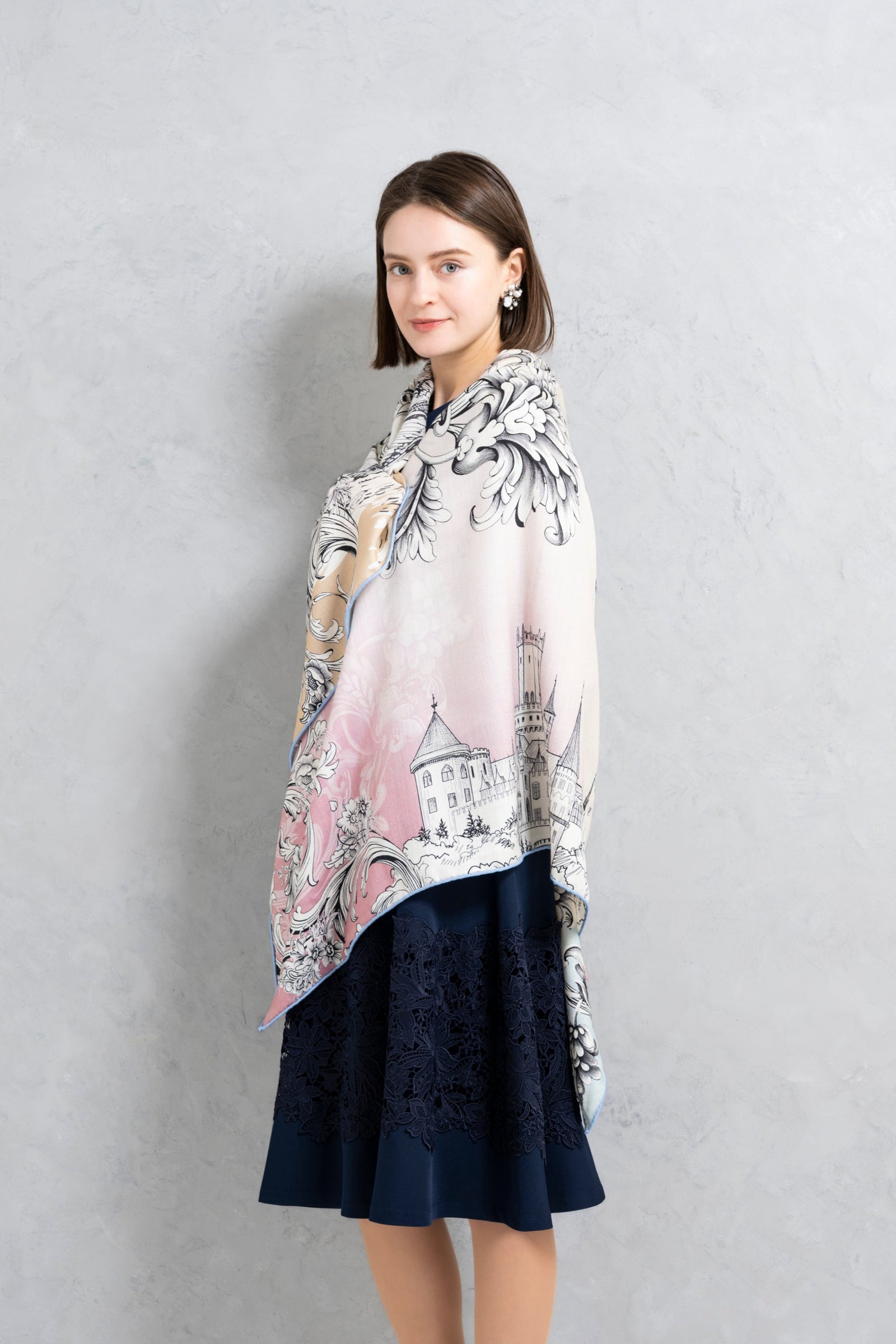 50％OFF】ウールシルクストール Castle morning | レースワンピースや