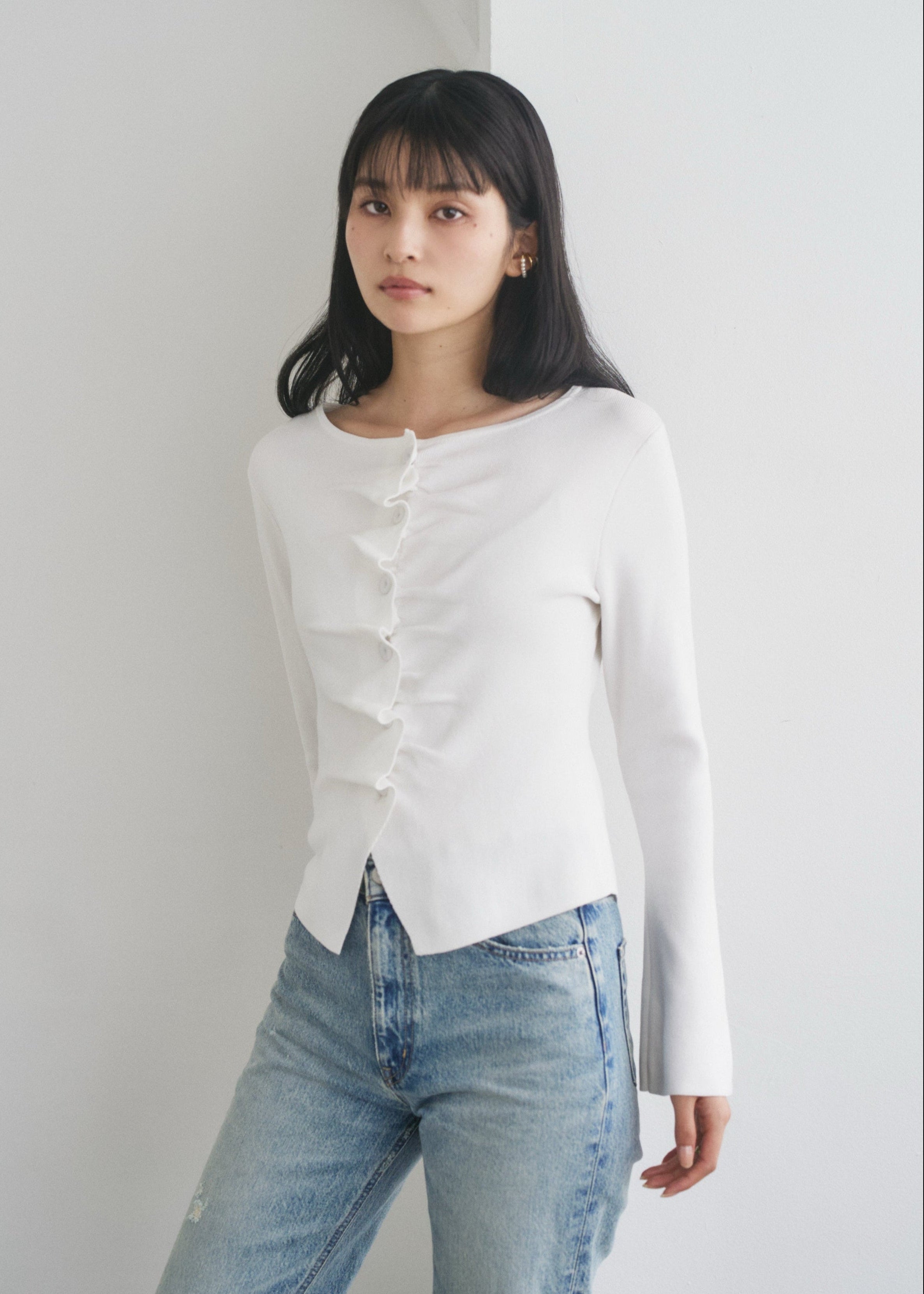 フロントタックギャザーニットトップス – CONNSE