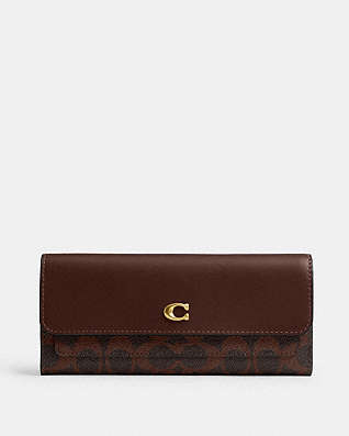 ブラウン 【公式】COACH – コーチ 長財布 レディース