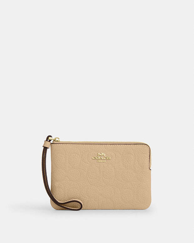 COACH® DK | Corner Zip Wristlet In Signature Leather