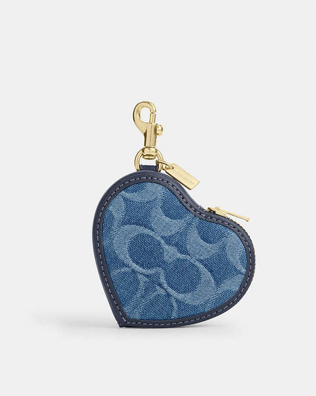 公式】コーチアウトレット | ハート バッグ チャーム・シグネチャー デニム