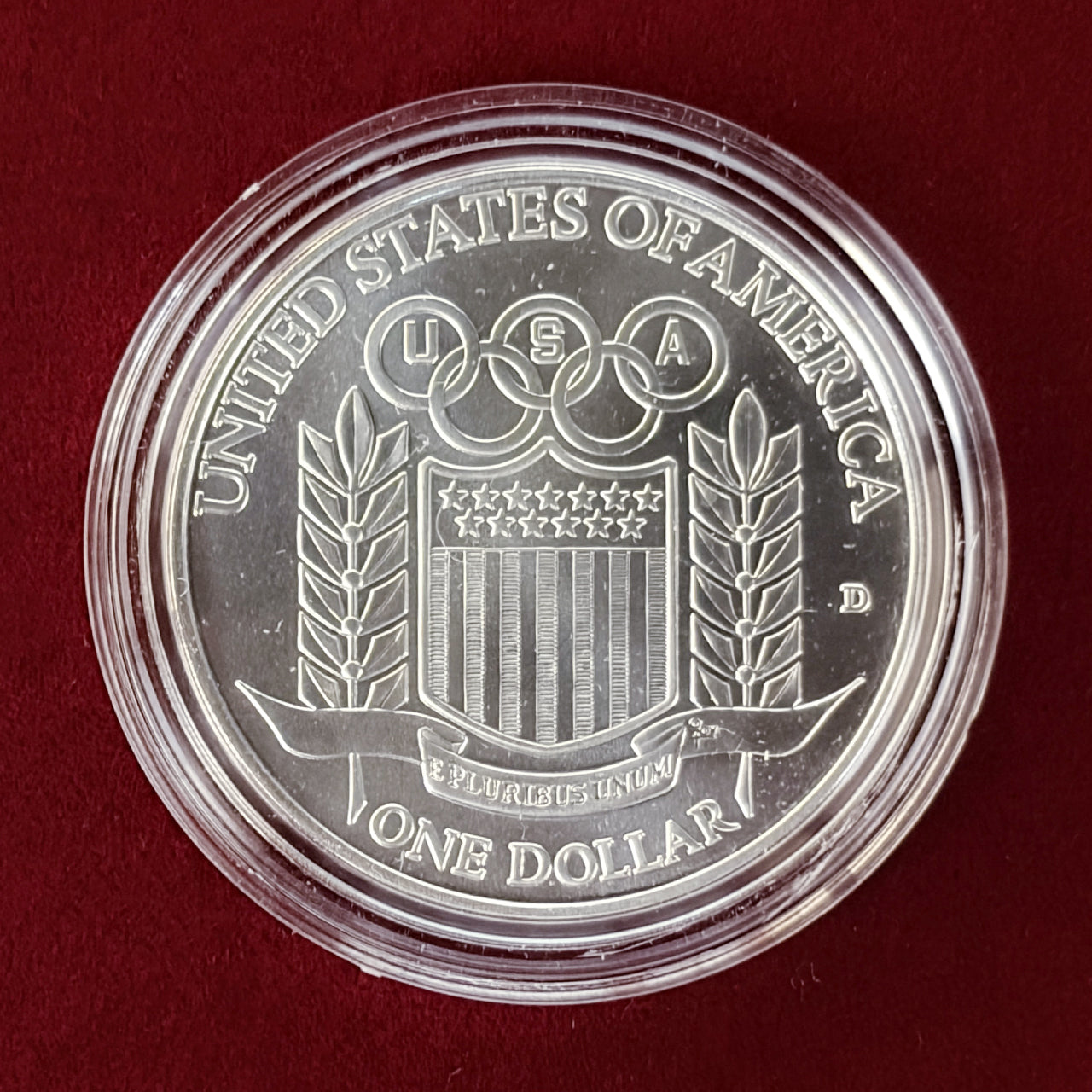 アメリカ】バルセロナオリンピック記念 1ドル 銀貨 野球 1992［B