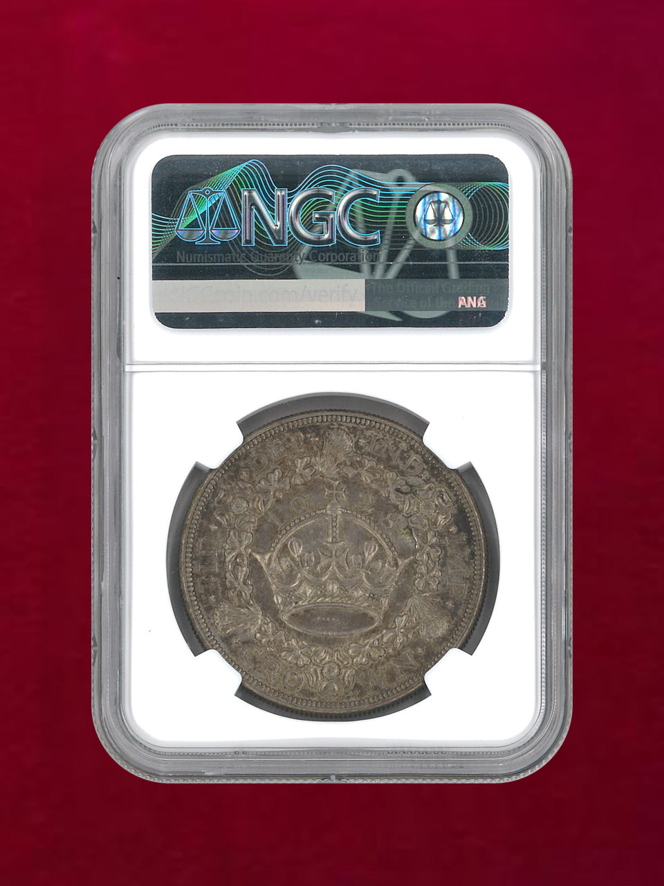 イギリス】クラウン 銀貨 1928 NGC AU DETAILS OBV CLEANED［B-0000134